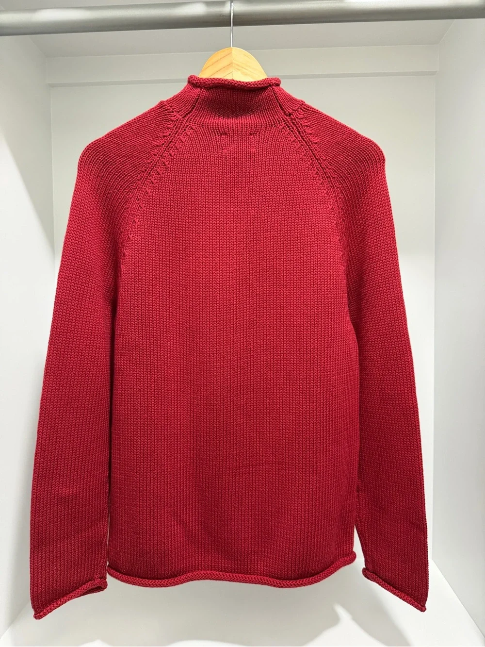 NEW J. Crew Rollneck Sweater Mens XXS Red Ochre Cotton 1988 Knit BW186